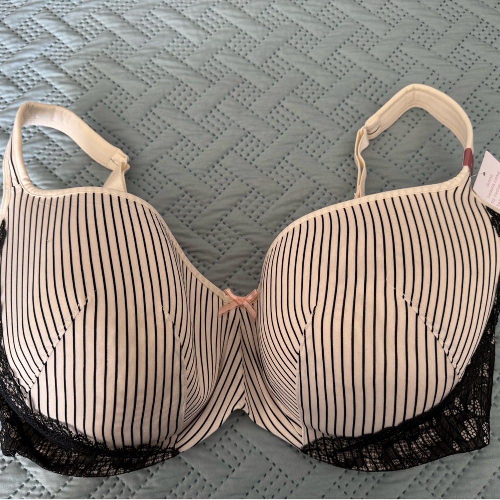 Striped Black and White Bra